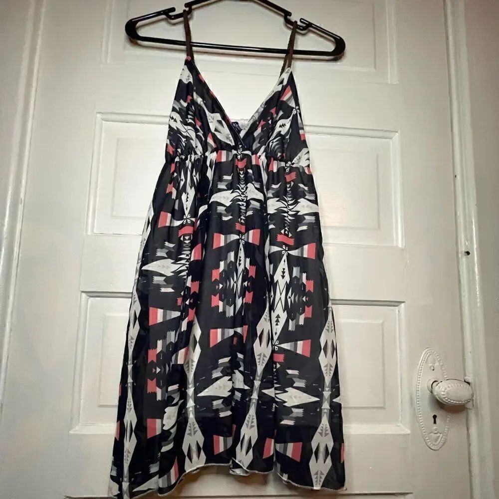Ocean Drive Multi Color Dress w/ Faux Braided Leather Strap Detail